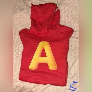 Red Kids Hoodie with Yellow Lettering